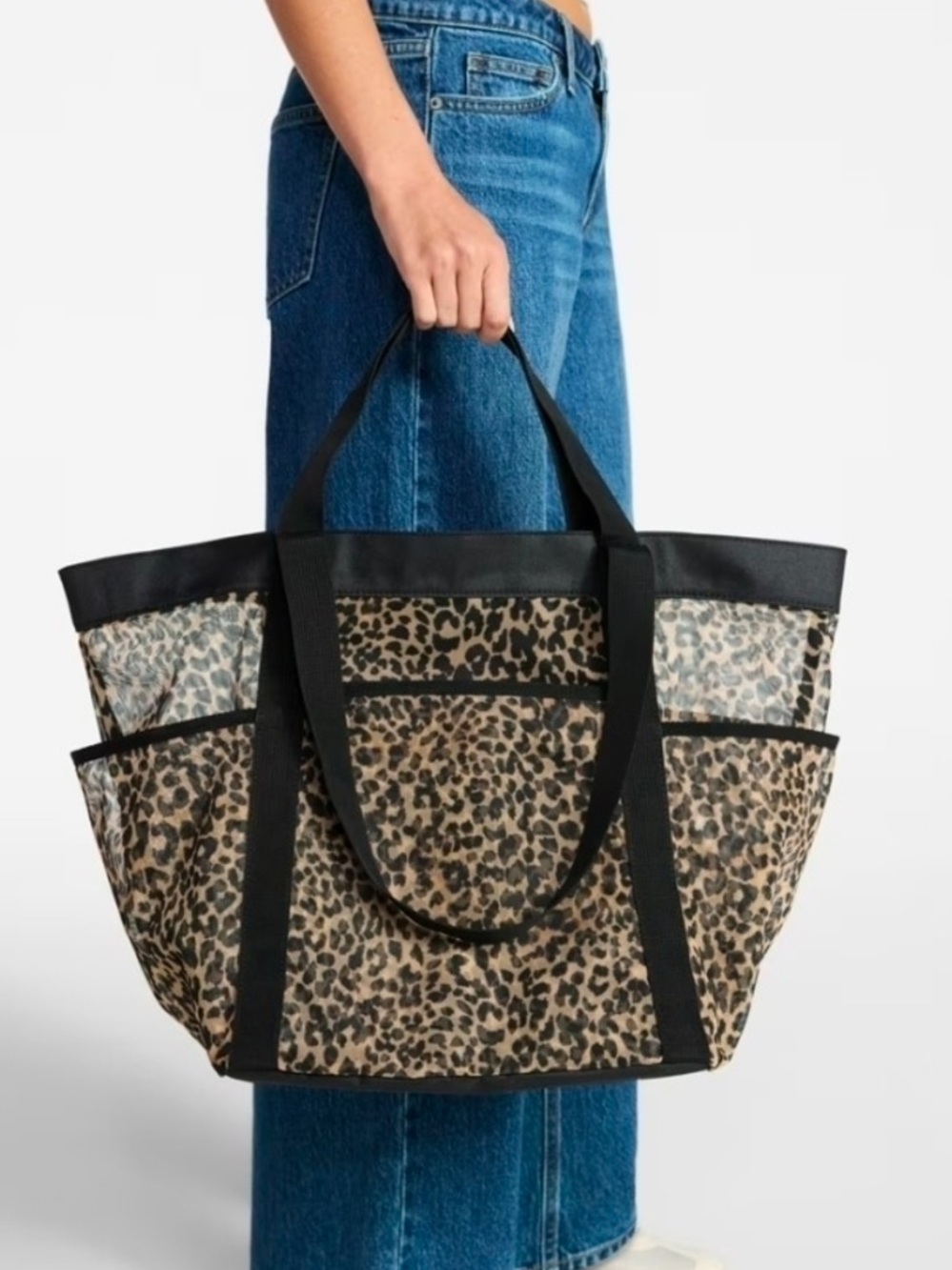 No Boundaries Leopard Print Tote with Black Trim